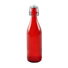 Стеклянная бутылка 1 л красная